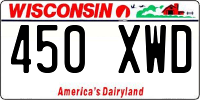 WI license plate 450XWD
