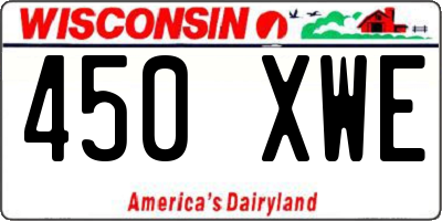 WI license plate 450XWE