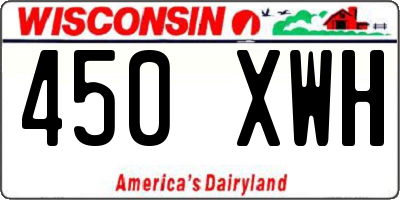 WI license plate 450XWH