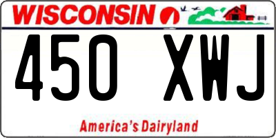 WI license plate 450XWJ