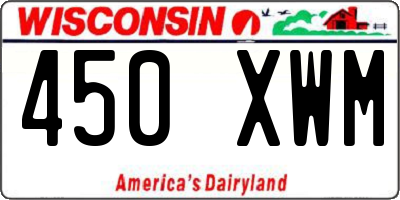 WI license plate 450XWM