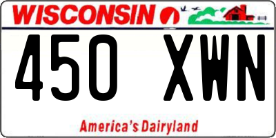 WI license plate 450XWN