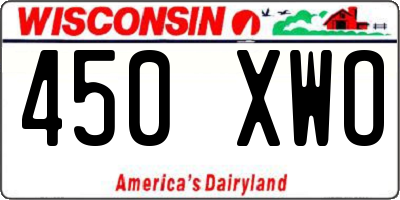 WI license plate 450XWO