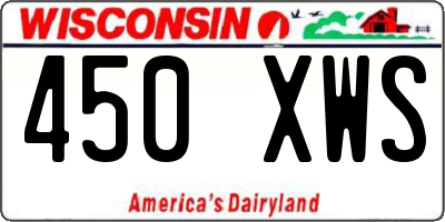 WI license plate 450XWS