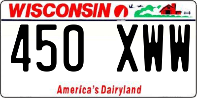 WI license plate 450XWW