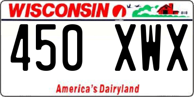 WI license plate 450XWX