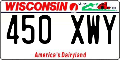 WI license plate 450XWY