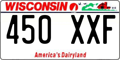 WI license plate 450XXF