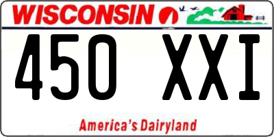 WI license plate 450XXI