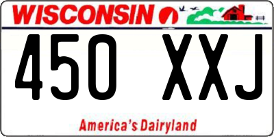 WI license plate 450XXJ