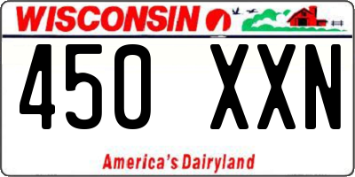 WI license plate 450XXN