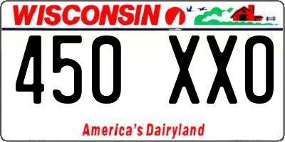 WI license plate 450XXO