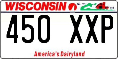 WI license plate 450XXP