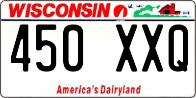 WI license plate 450XXQ