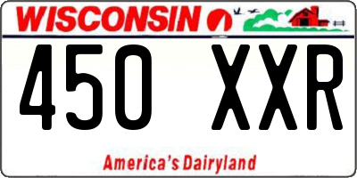 WI license plate 450XXR