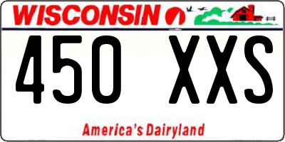WI license plate 450XXS