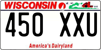 WI license plate 450XXU
