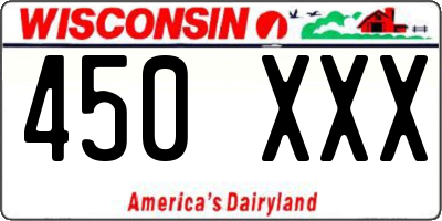 WI license plate 450XXX