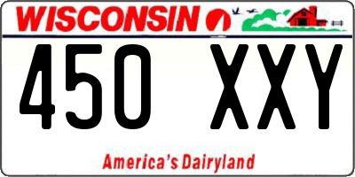 WI license plate 450XXY