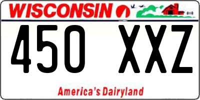 WI license plate 450XXZ