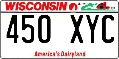 WI license plate 450XYC