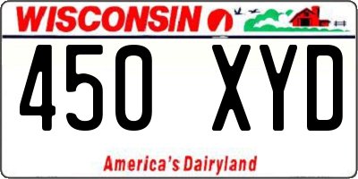 WI license plate 450XYD