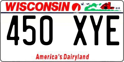 WI license plate 450XYE