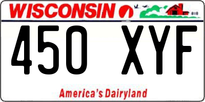 WI license plate 450XYF