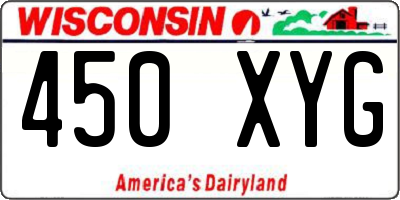 WI license plate 450XYG