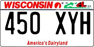 WI license plate 450XYH