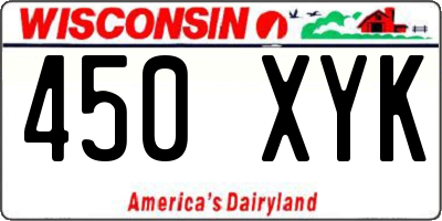 WI license plate 450XYK
