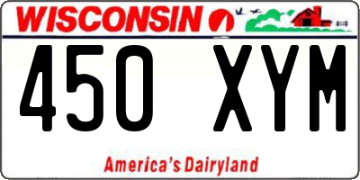 WI license plate 450XYM
