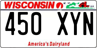 WI license plate 450XYN
