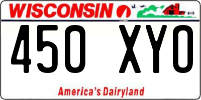 WI license plate 450XYO