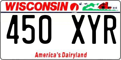 WI license plate 450XYR
