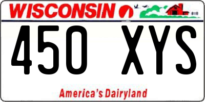WI license plate 450XYS