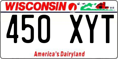 WI license plate 450XYT