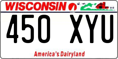 WI license plate 450XYU