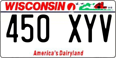 WI license plate 450XYV