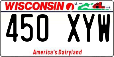 WI license plate 450XYW