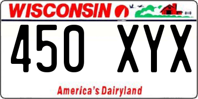 WI license plate 450XYX