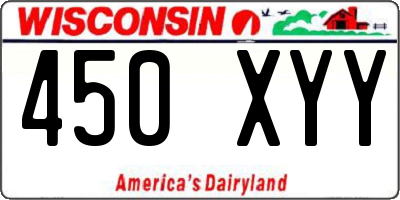 WI license plate 450XYY
