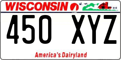 WI license plate 450XYZ