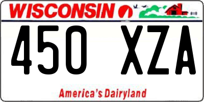 WI license plate 450XZA