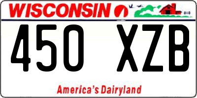 WI license plate 450XZB