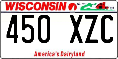 WI license plate 450XZC