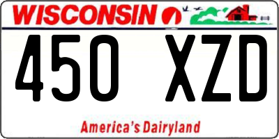 WI license plate 450XZD