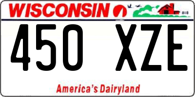 WI license plate 450XZE