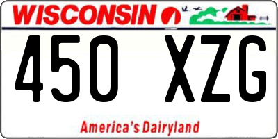 WI license plate 450XZG