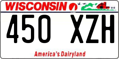 WI license plate 450XZH